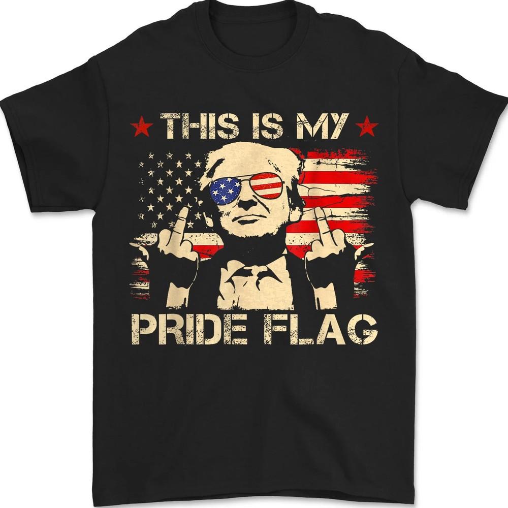 This Is My Pride Flag Trump American Flag 4th July Patriotic Unisex T-Shirt