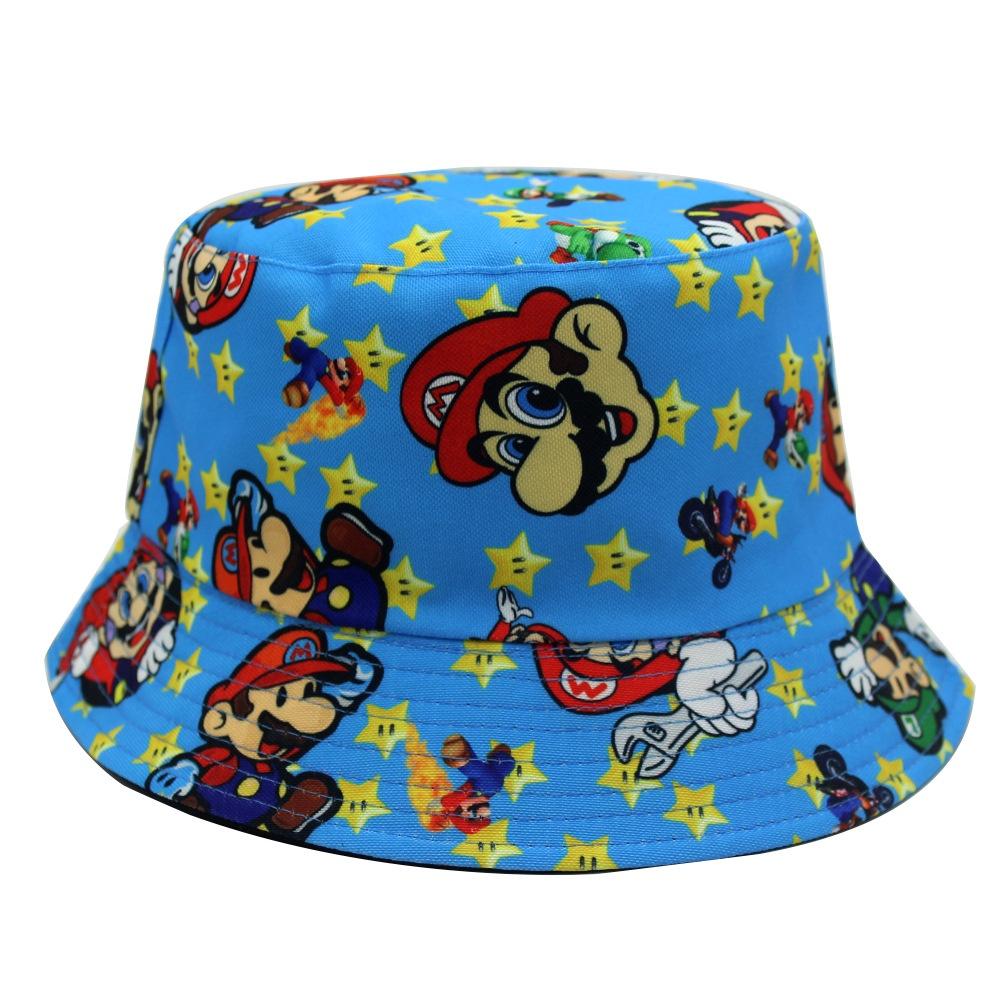 Super Mario Anime Game Mario Print Fisherman Hat Unisex Sunshade Bucket Hat