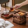 Durable Wooden Fruit Tray Japanese Style Tea Serving Plate Stackable Tray Desk Organizer