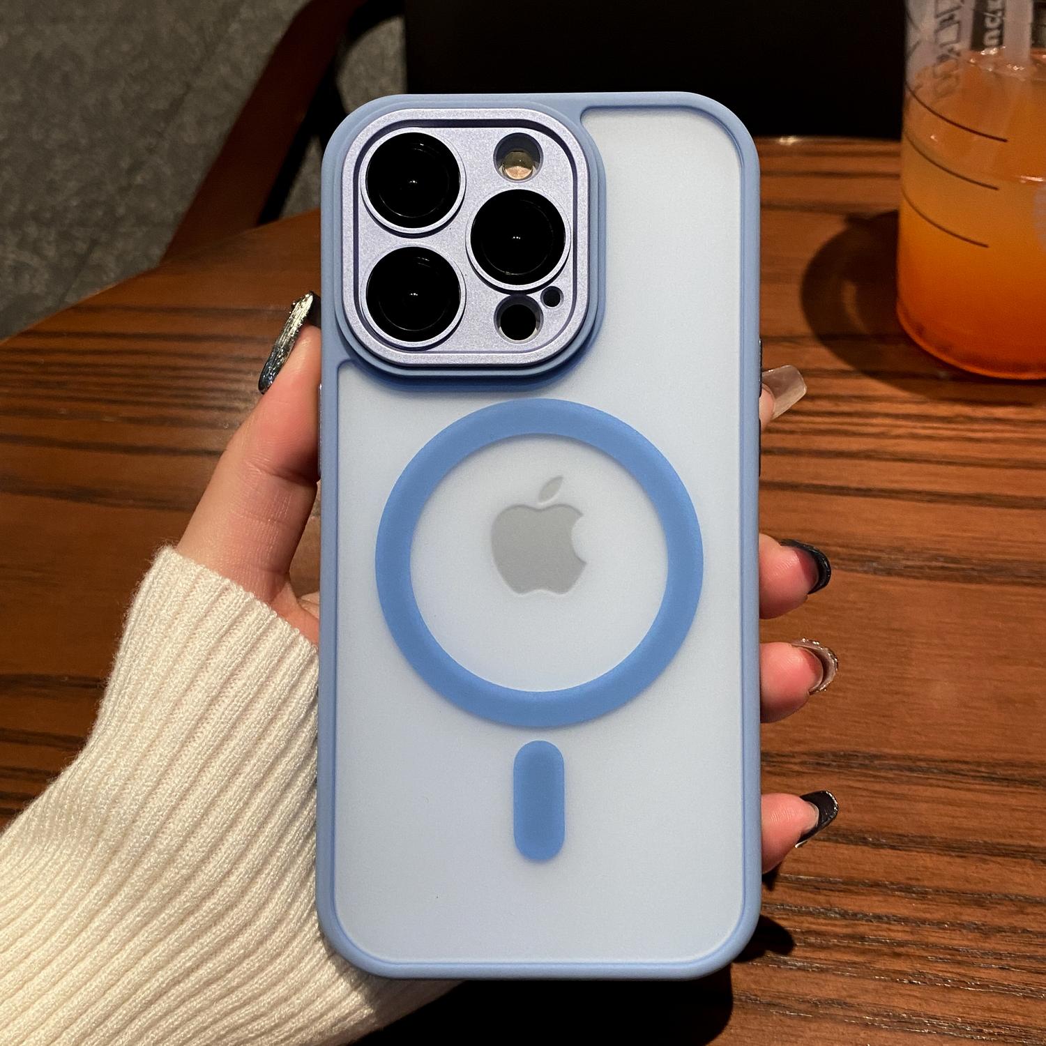 

Роскошный матовый прозрачный бронированный противоударный чехол для iPhone 16 15 14 Plus 13 12 11 Pro Max для беспроводной зарядки Magsafe с магнитным чехлом For iPhone 16