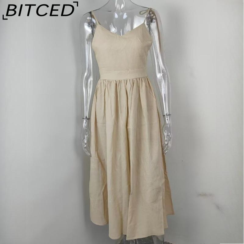 BITCED Women's Spring Dress: Elegant and Sensual Strappy Backless Halter Dress