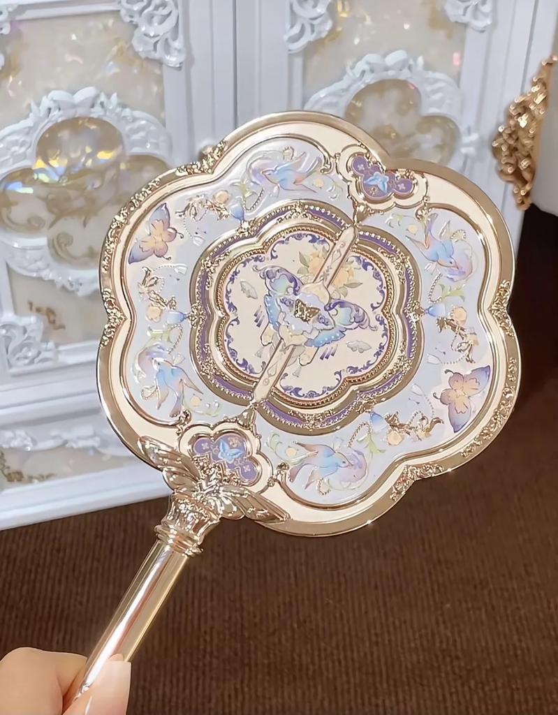 Flower Knows Butterfly Cloud Collar Collection Cosmetic Mirror Hand Holding Mirror Exquisite Relief Makeup Tools Mermaid Mirror