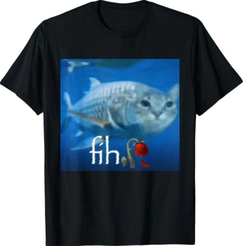 Fih Meme Funny Cat Fish - Ai Fish Cat Meme Trend Fih T- Shirt 4XL