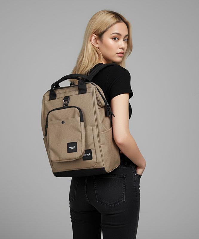 Himawari Square Multi Ipad/Laptop Backpack & Crossbody Bag No.0403#
