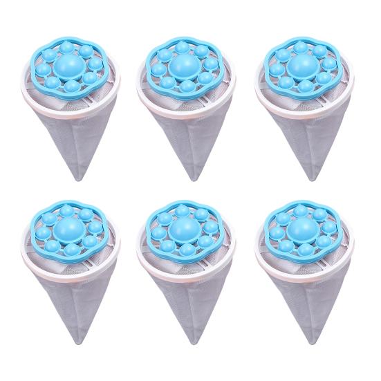 6Pcs Floating Hair Filter Washing Machine Reusable Lint Trap Hair Catcher Hair Remover Laundry Tool for Washing Machine