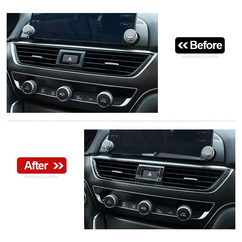 Für Honda Accord X 10th 2018 2022 Center Konsole Klimaanlage AC Schalter Taste Panel Abdeckung Trim ABS Carbon Faser