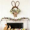 Easter Bunny Simulation Plant Decoration Flower Wreath Home Door Hanging Spring Decoration 15 Inches