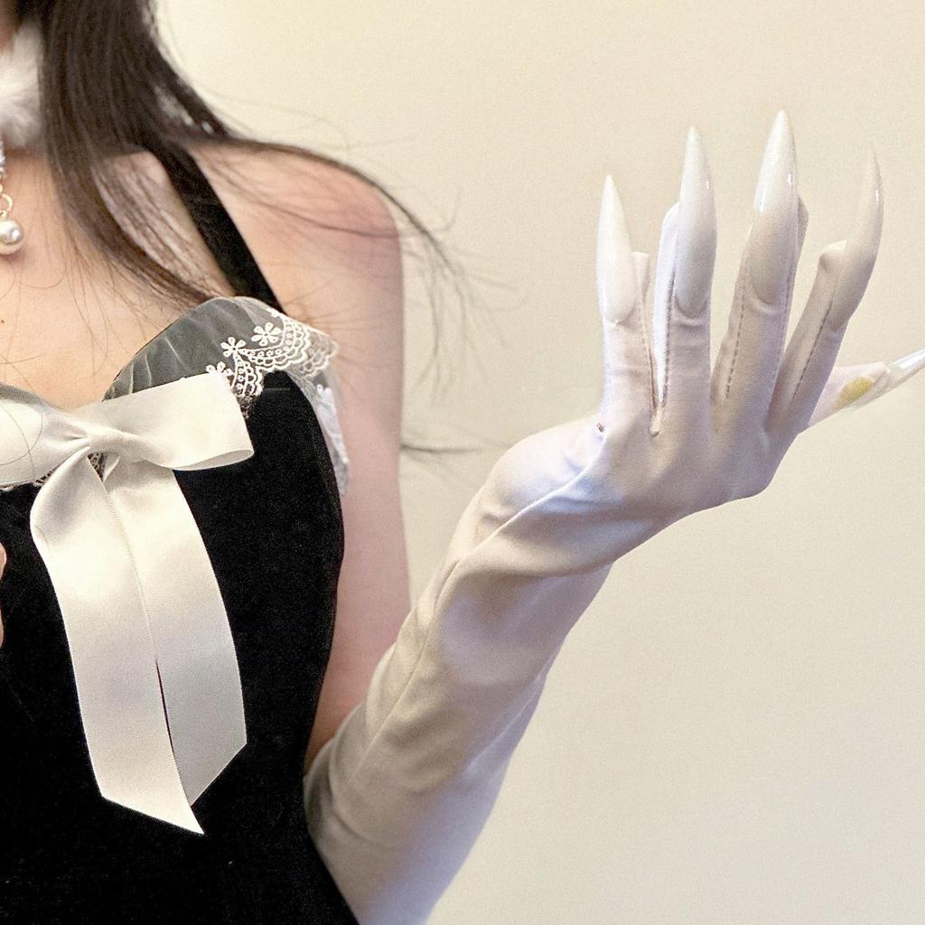 Gothic Punk Nail Glove Claws - Lolita Style Hand Armor for Halloween Cosplay