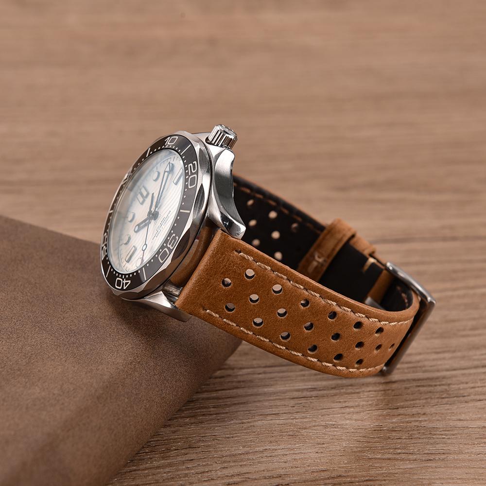 Vintage Genuine Leather Strap for Omega For Samsung Galaxy Watch 6 5 4 Soft Cowhide Breathable Wristband 18mm 20mm 22mm Bracelet