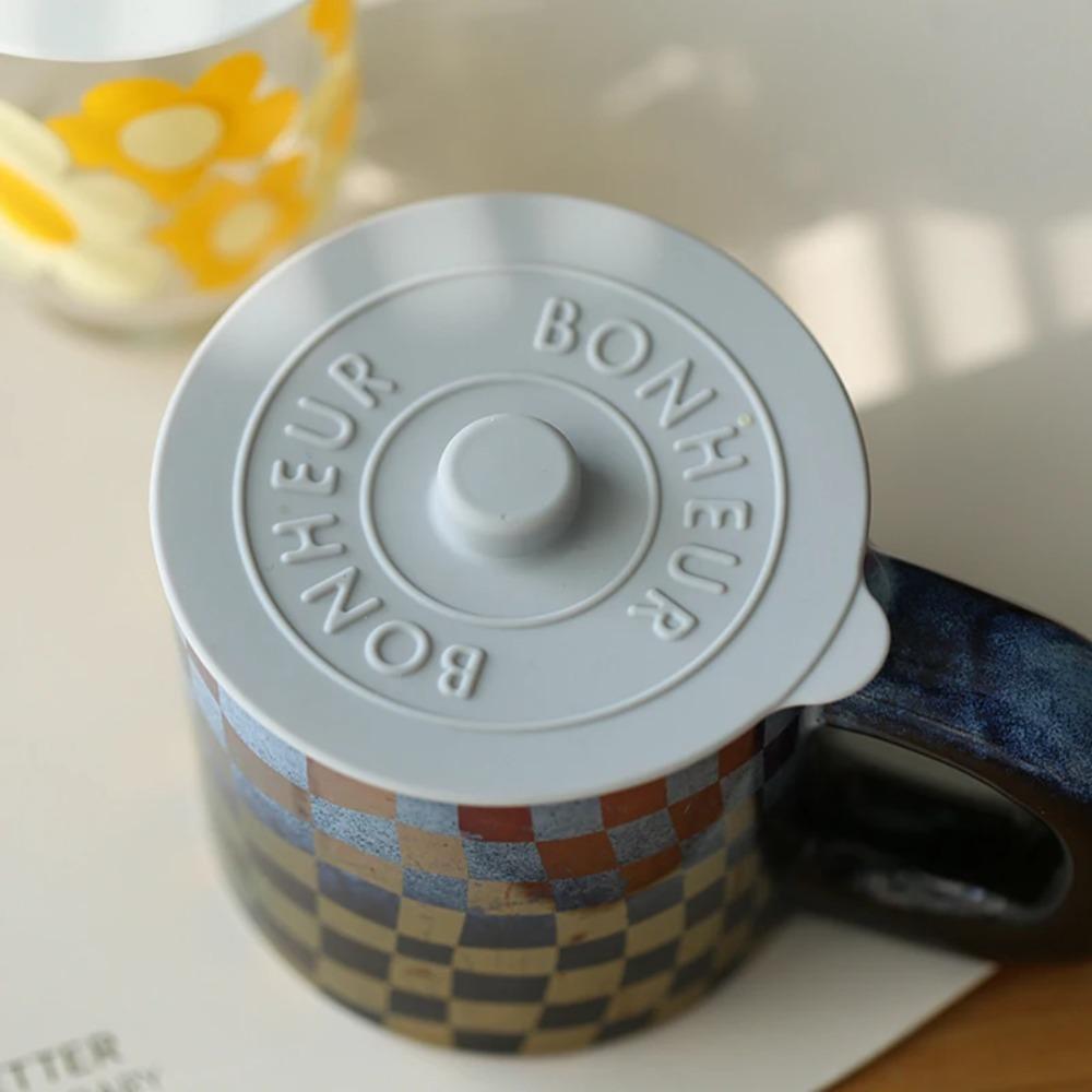 

Dustproof Universal Silicone Glass Cup Cover Useful With Convex Handle Round Cup Lid Heat-Resistant Mug Sealed Cap Ceramic Cup белый