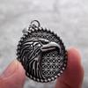European Retro Stainless Steel Eagle Head Pendant Necklace for Men
