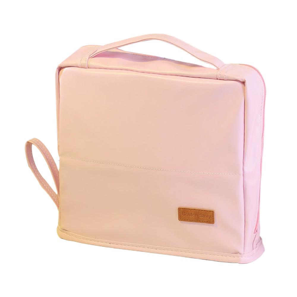 

Pu Leather Vertical Cosmetic Bag Ultra-Large Capacity Portable Suitcase Travel Carrying Storage Bag For Women