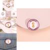 Adorable Pink Cartoon Geometric Letter Certified Brooch With Creative Peanut Pattern Charm