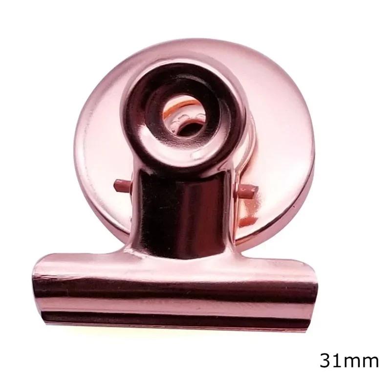 New 2Pcs Metal Round Fridge Magnetic Sticker Clips Fridge Wall Memo Note Message Binders Clamp Holder Whiteboard Magnet Colorful