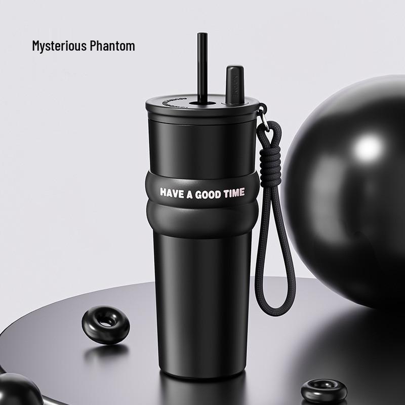 316 Stainless Steel Insulated Travel Mug - Large Capacity Straw Cup for Men & Women