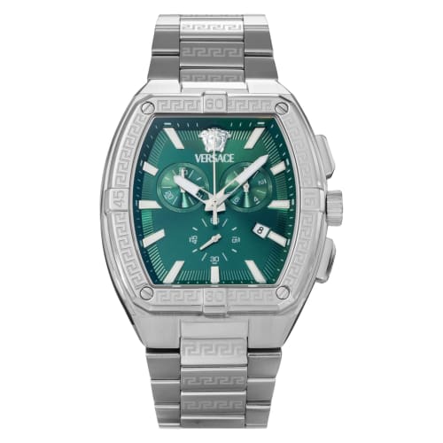 Versace Men's Silver Tonneau Greca Casual Watch VESP00424