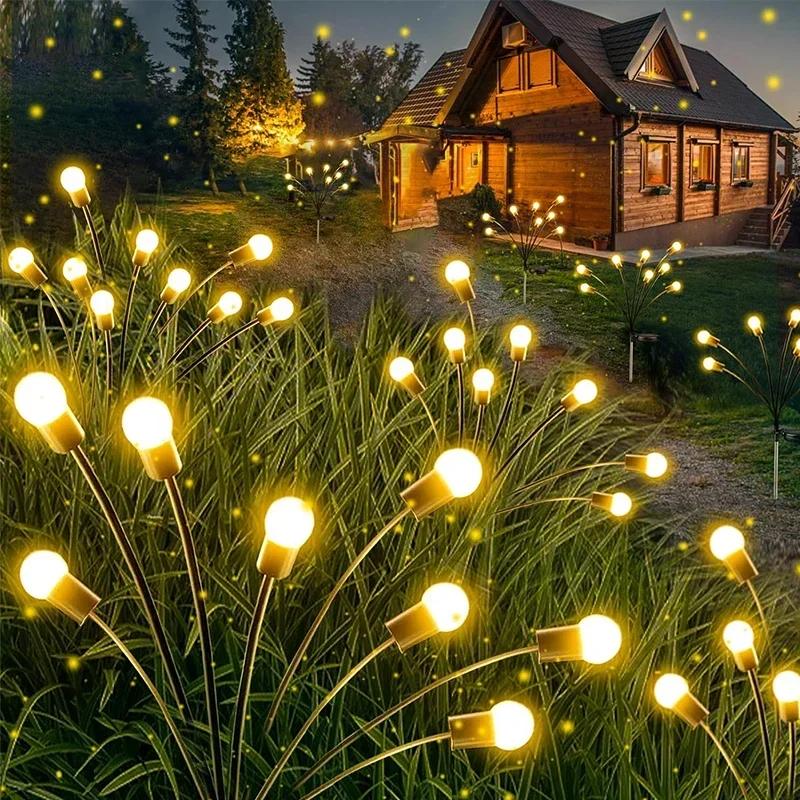 10/8/6 LED Solar Firefly Light Outdoor Waterproof Wedding Party Ornament Garden Lawn Paths Decoration Solar Garland Lights
