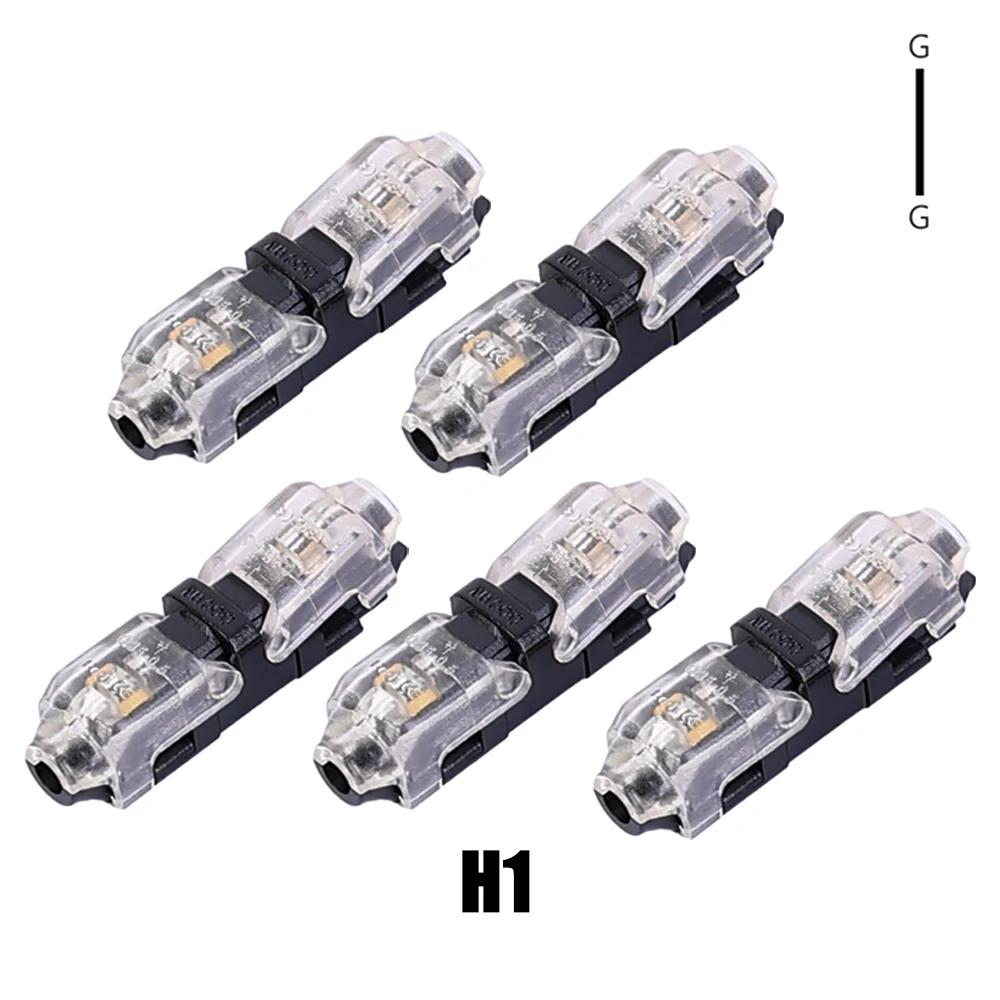 2 In 1 Wire Connector Quick Connect Disconnect Connectors Auto Terminals for Car Wires 8-22AWG LED Transparent Car Connector
