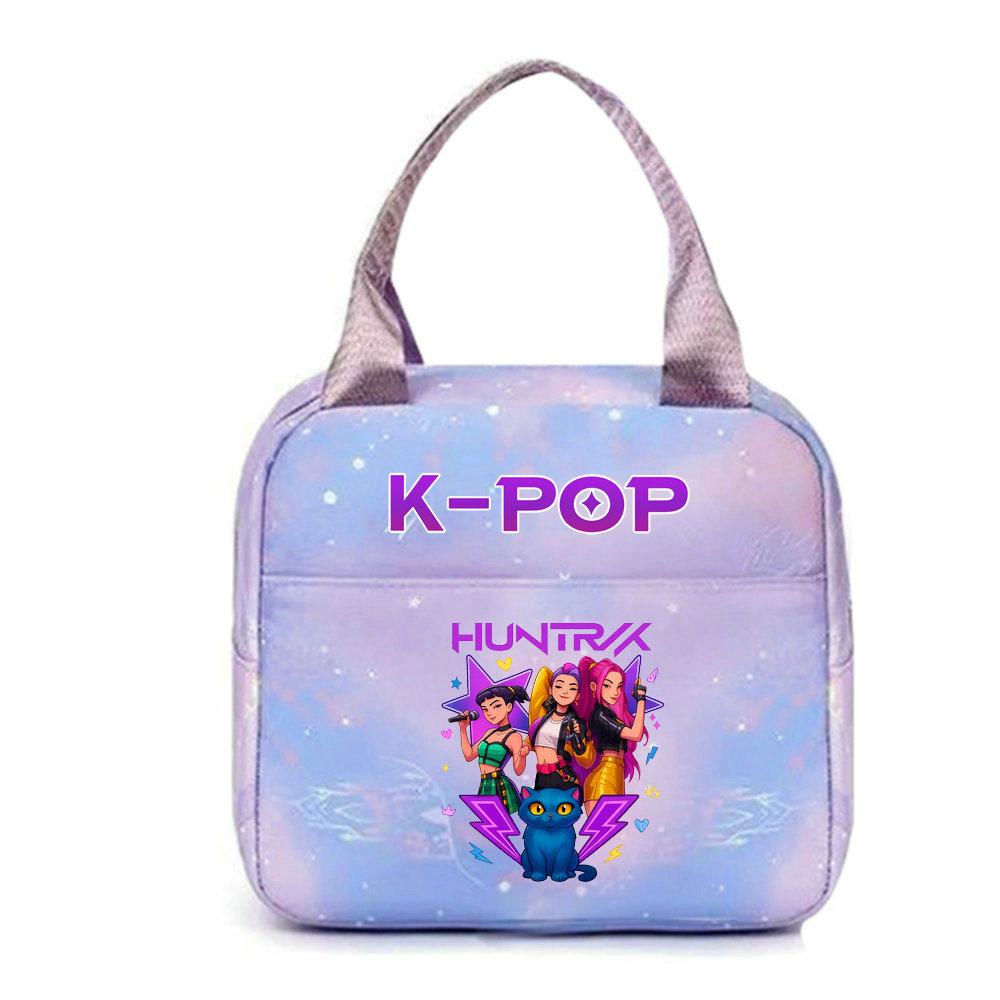 KPop lovci démonů Kancelářští pracovníci S obědovým sáčkem Přenosný izolovaný velkokapacitní obědový sáček Taška přes rameno Dvouúčelový