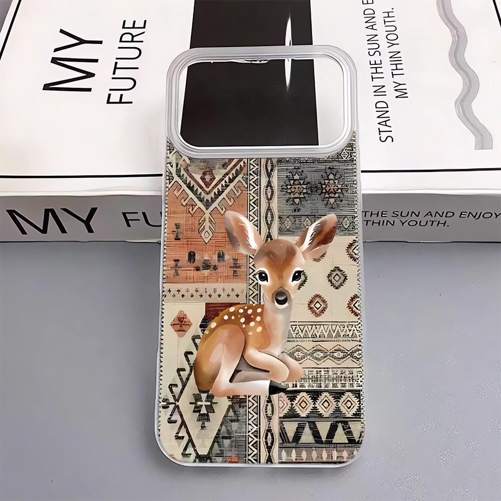 Cloth Patterned Deer Phone Case For IPhone 17 Pro Max 17Air 11 13 12 14 15 16 Plus Soft Silicone Fashion 15 Pro Cover Case