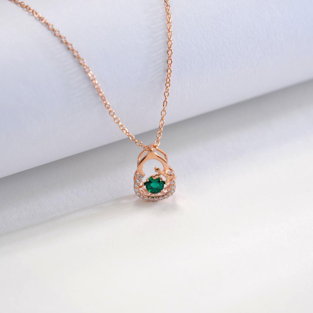 S925 Silver-Cultivated Emerald 2026 New Cross-Border Delicate Stylish Elegant Gourd Necklace Women O-shaped