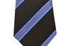 Paul Smith Brand Name Tie Striped Tie, (8cm Wide), (Black/Blue (PS31)) [Used]