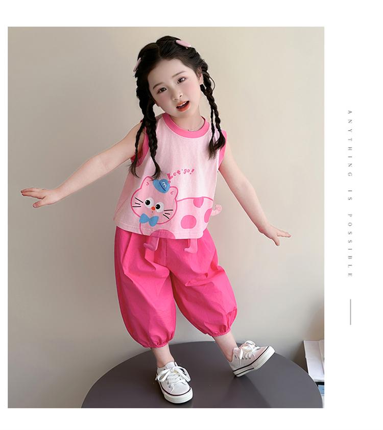 Girls' Summer Set 2026 New Children's Summer Dress Sleeveless Tank Top Two Piece Set Baby Fashionable Summer Thin Clothes