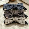 Korean Style Plaid Bow Banana Clip for Women - High Ponytail Claw Clip Hair Accessory