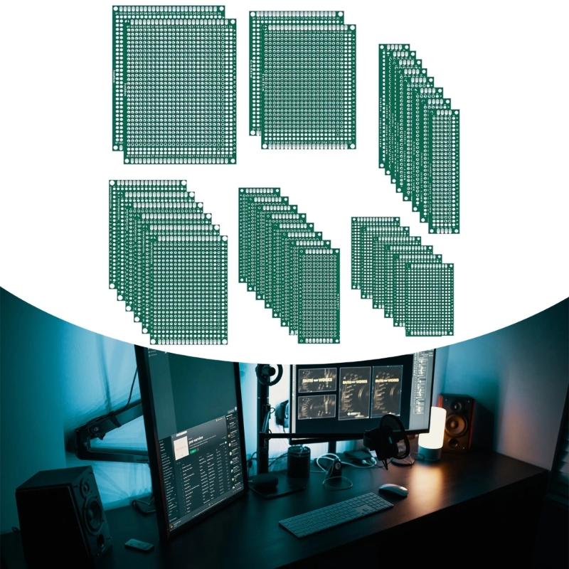 32Pieces Fiberglass Prototyping Board 6 Size Mounting Holes For LED Resistors Sensorings IC Components