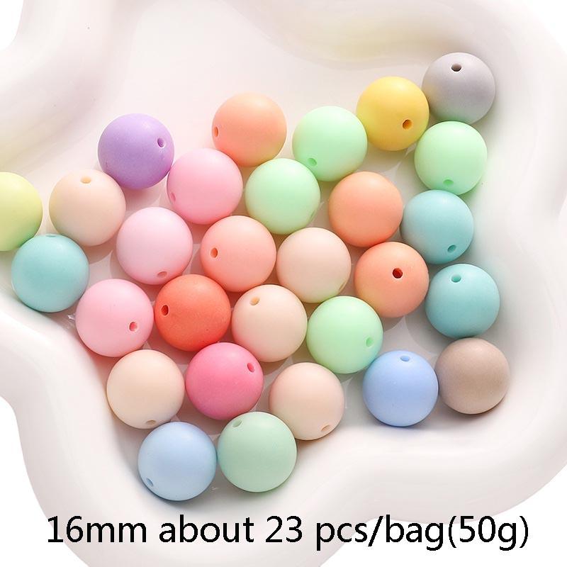 Handmade Beads 6-16mm Acrylic Mixed Colors Mixed Batch Frosted Round Beads Handmade Diy Hand Stringing Beads Jewelry Accessories Material Package