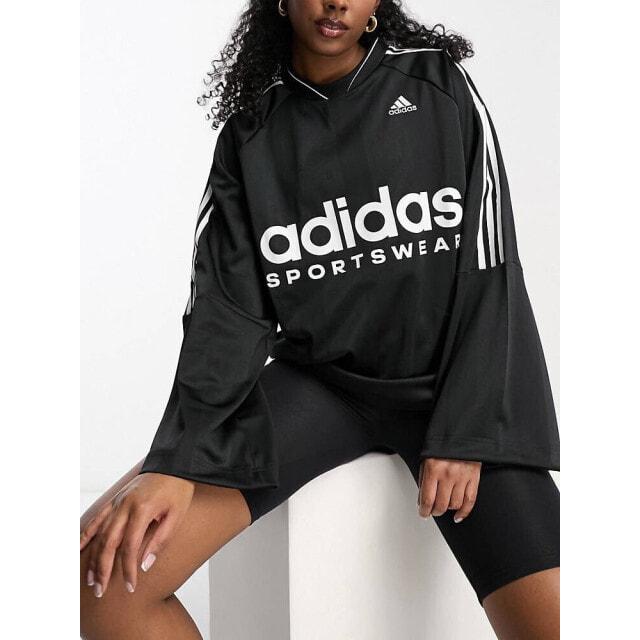 

Черный топ с длинными рукавами adidas Sportswear House Of Tiro