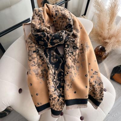 Autumn And Winter Leopard Print Fashion Long Scarf Scarf Women'S High-End Shawl With High-End Cape