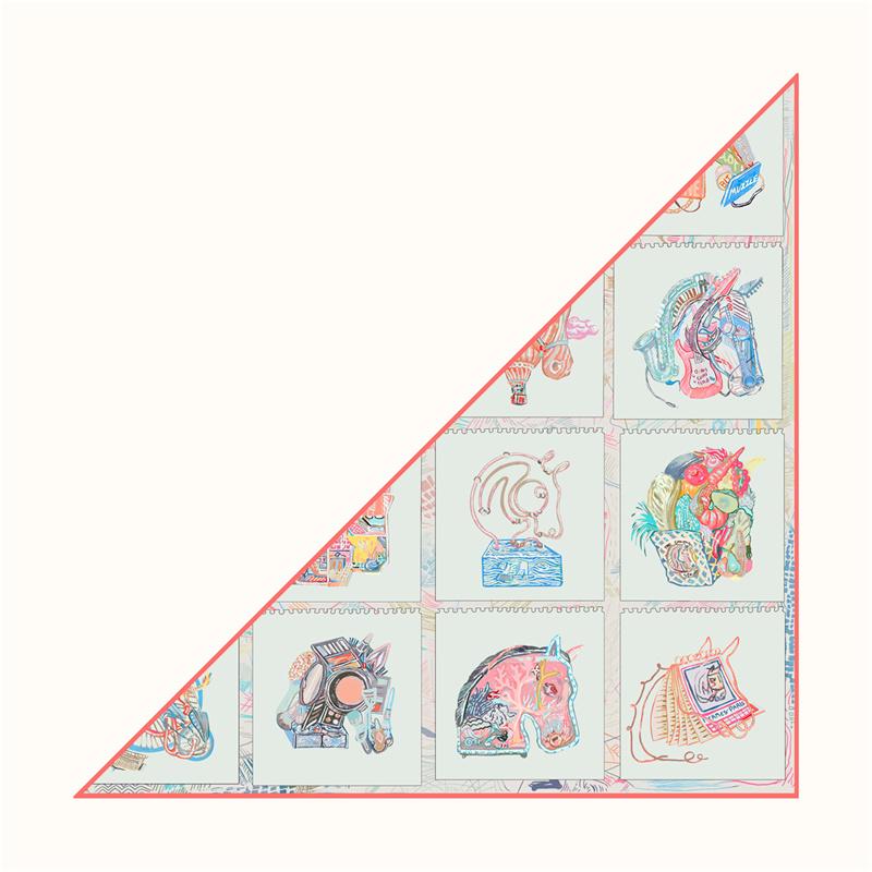 POBING Silk Scarf Women Horse Head Triangle Scarves Head Echarpes Silk Foulards Femme Wraps Beach Shawls Bandana Lady Hijab