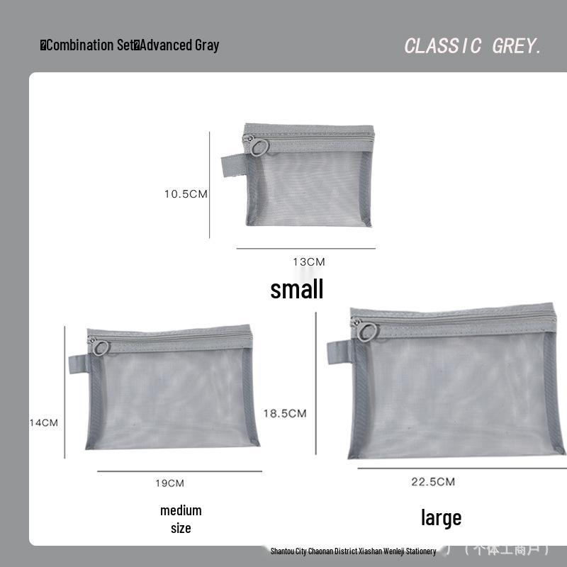 Transparent Mesh Large Capacity Portable Storage Bag with Card Holder for Cables & Earphones