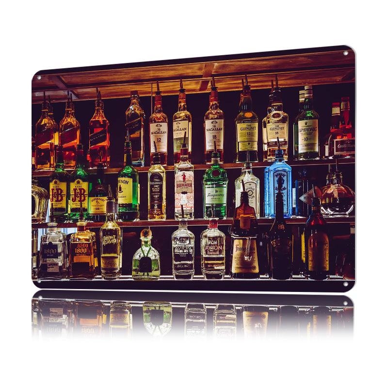A Full Bar Tinplate Poster Customized Wall Art Retro Vintage Metal Signs for Fans Decoration Garage Decorations House Decor Room