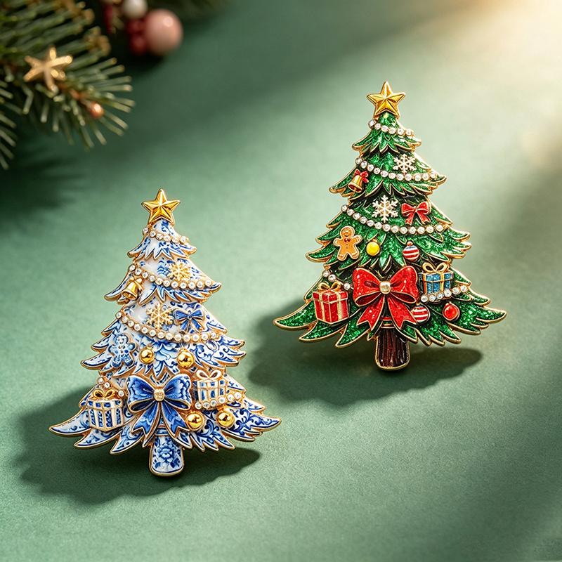 Christmas Themed Brooch Sparkly Rhinestone Cute Designs For Holiday Wear Christmas Party Gifts Fashion Jewelry