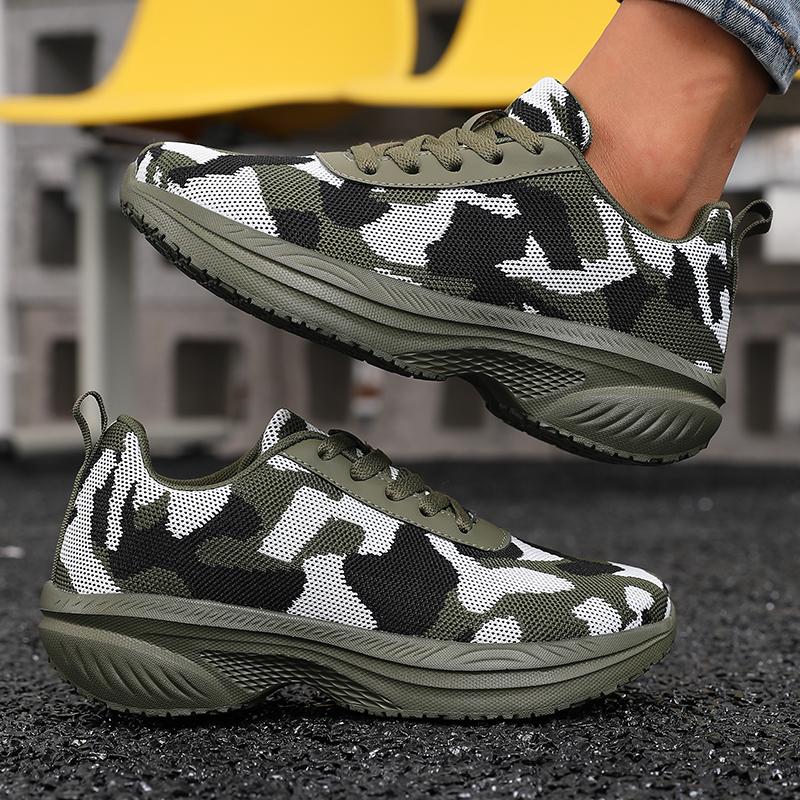 Women'S Camouflage Wide Toe Shoes Big Toe Friendly Sneakers Dirt Resistant Special Training Work Shoes Breathable Women'S Shoes