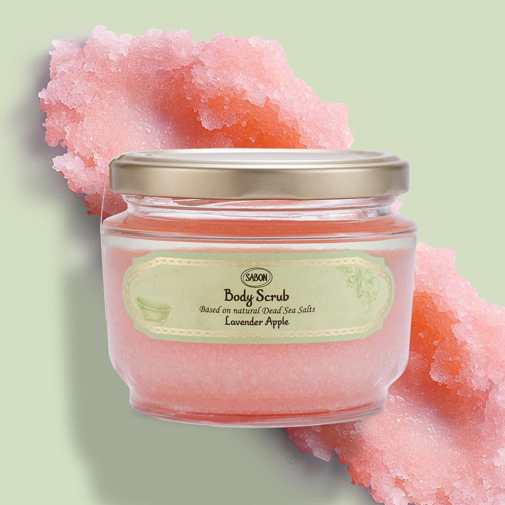 [Sabon] Скраб для тела Лаванда и Яблоко 320 г + Деревянная лопаточка в подарок