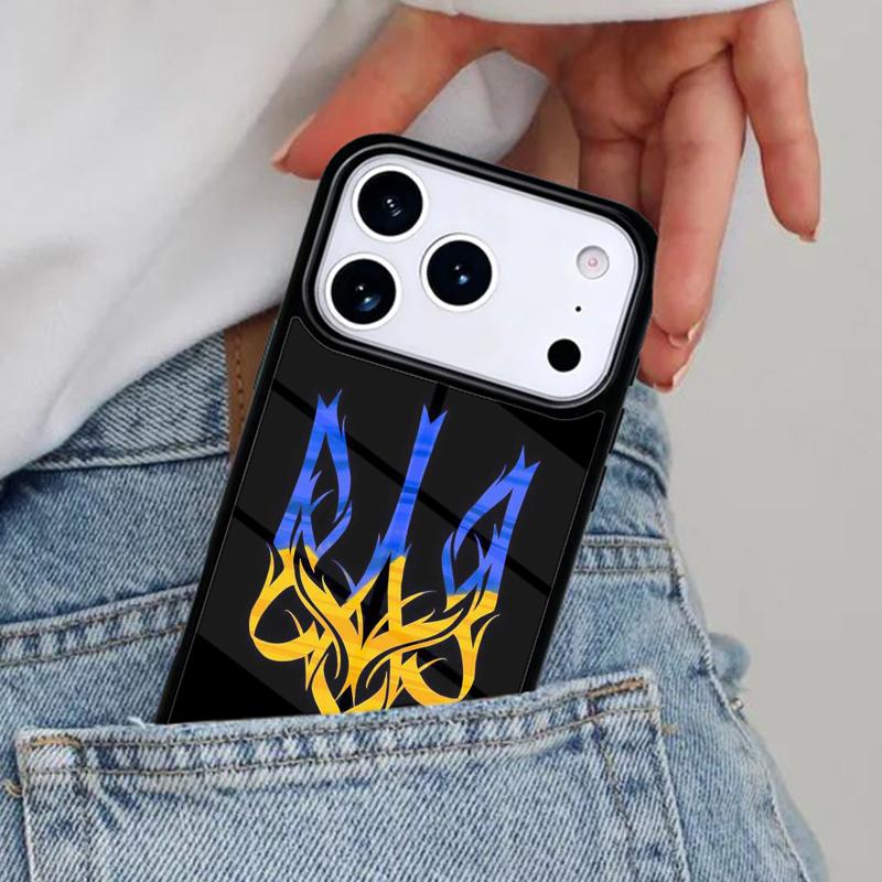 U-kraine Tryzub Flag soft Phone Case for iPhone 17ProMax 12 13 14 15 16e 17 Pro Max Plus Air Cover