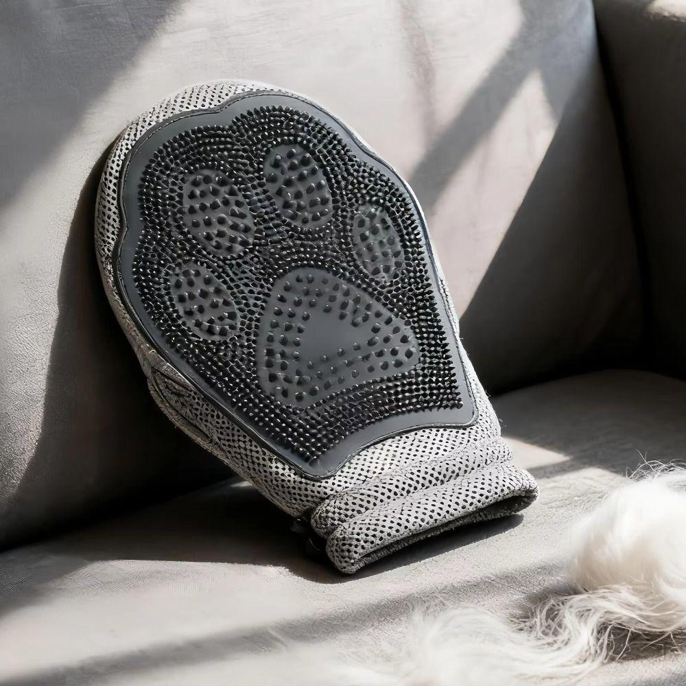 Soft Pet Hair Removal Glove Double-sided Cat Cleaning Brush Pet Detangling Mittens  Massage