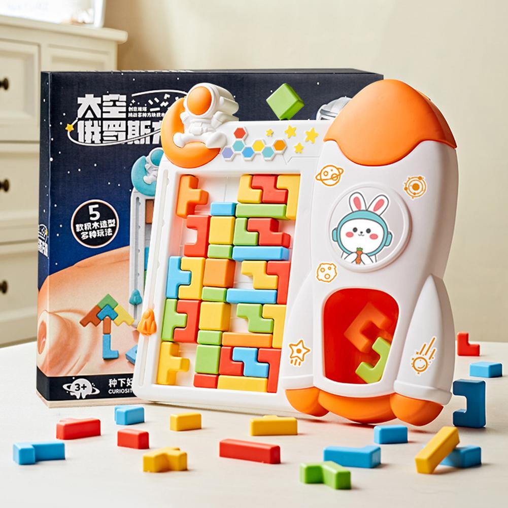 Space Rocket Building Blocks Toys Children 3d Building Blocks Thinking Focus Training Educational Toys Table Game