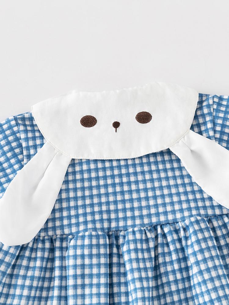 Spring Autumn Baby Girls' Cute Plaid Princess Dress - Pure Cotton Skirt