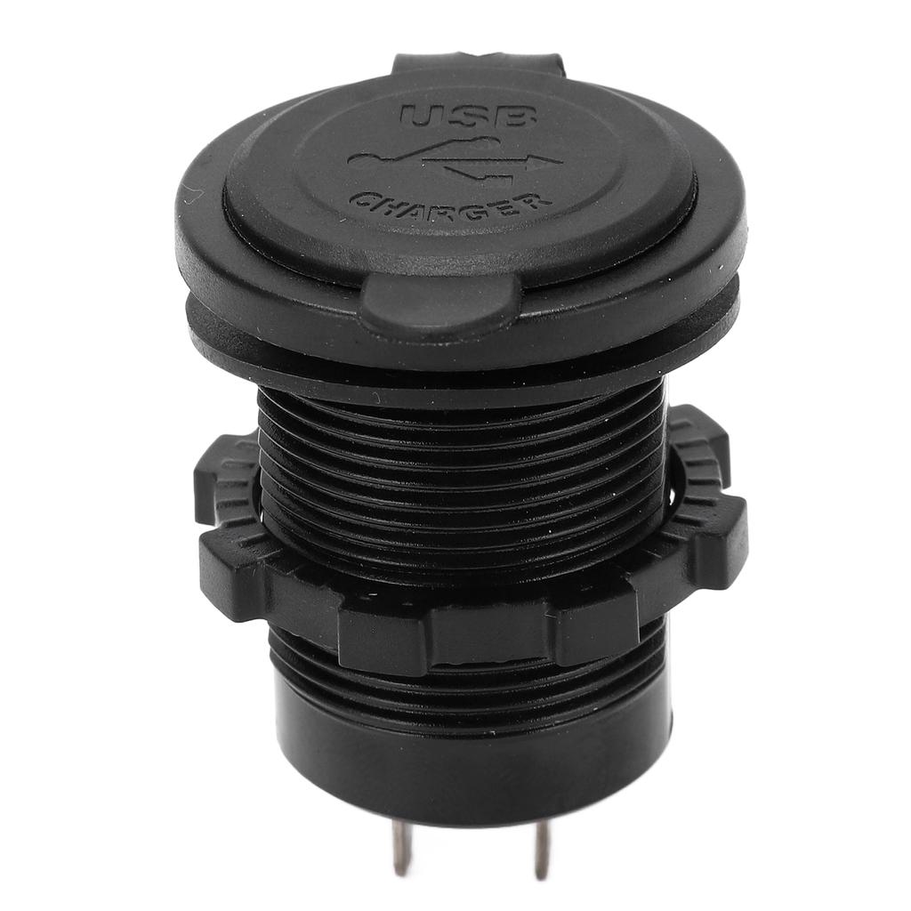 Modified Car Charger Dual USB Port 2.4A 1 In 2 Out Waterproof Design Matte Black with Backlight