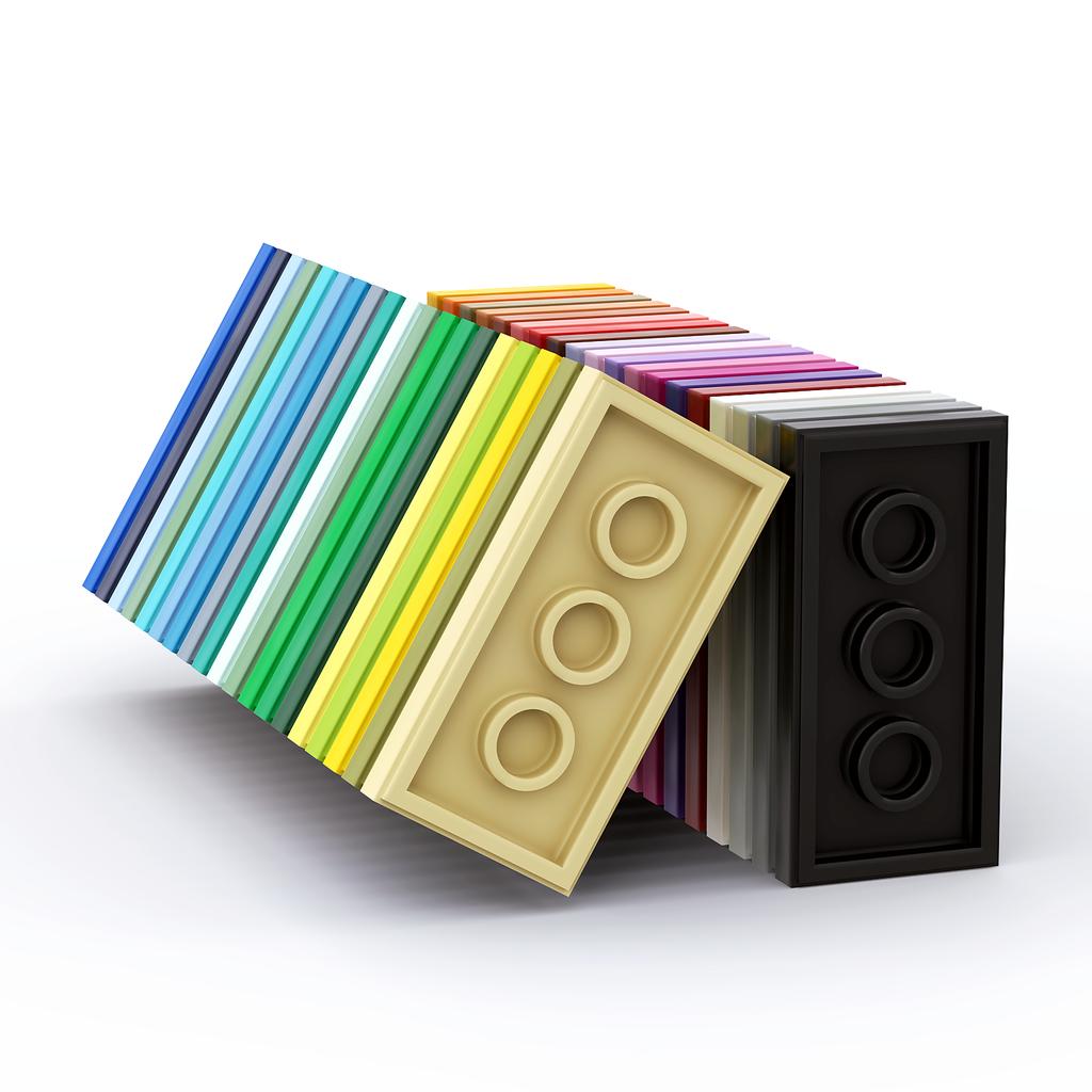 Rainbow Pig MOC Parts 87079 38879 Tile 2 X 4 with Compatible Bricks DIY Assmble Building Blocks Particle Kid Puzzle Toys