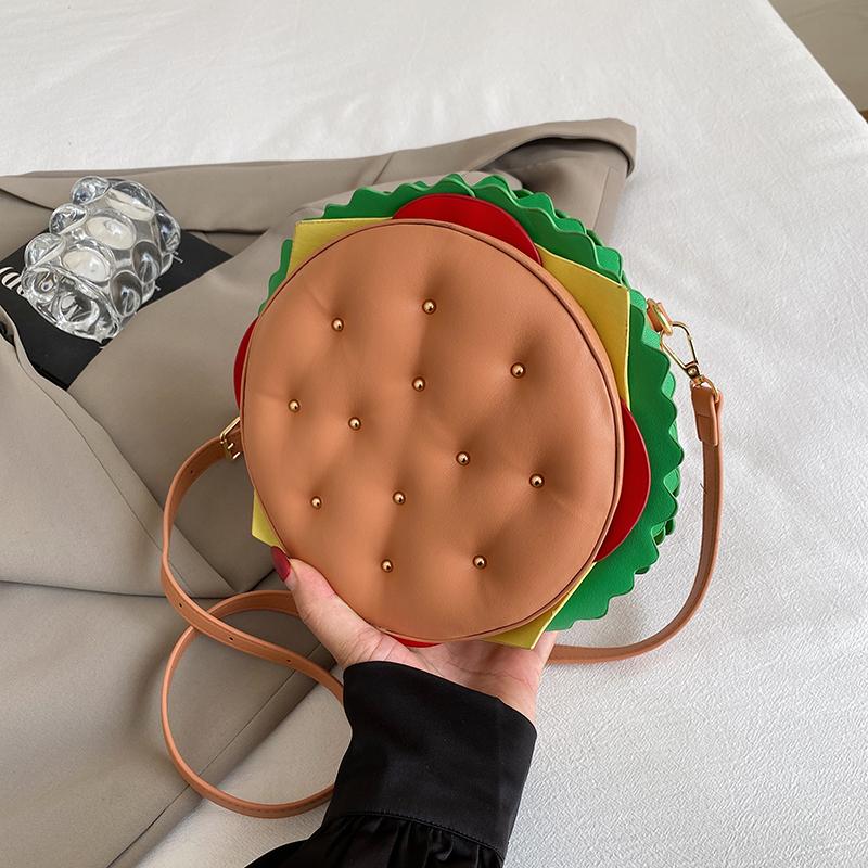 Autumn and winter creative new hamburger backpack women's bag outdoor fashion large capacity commuter bag