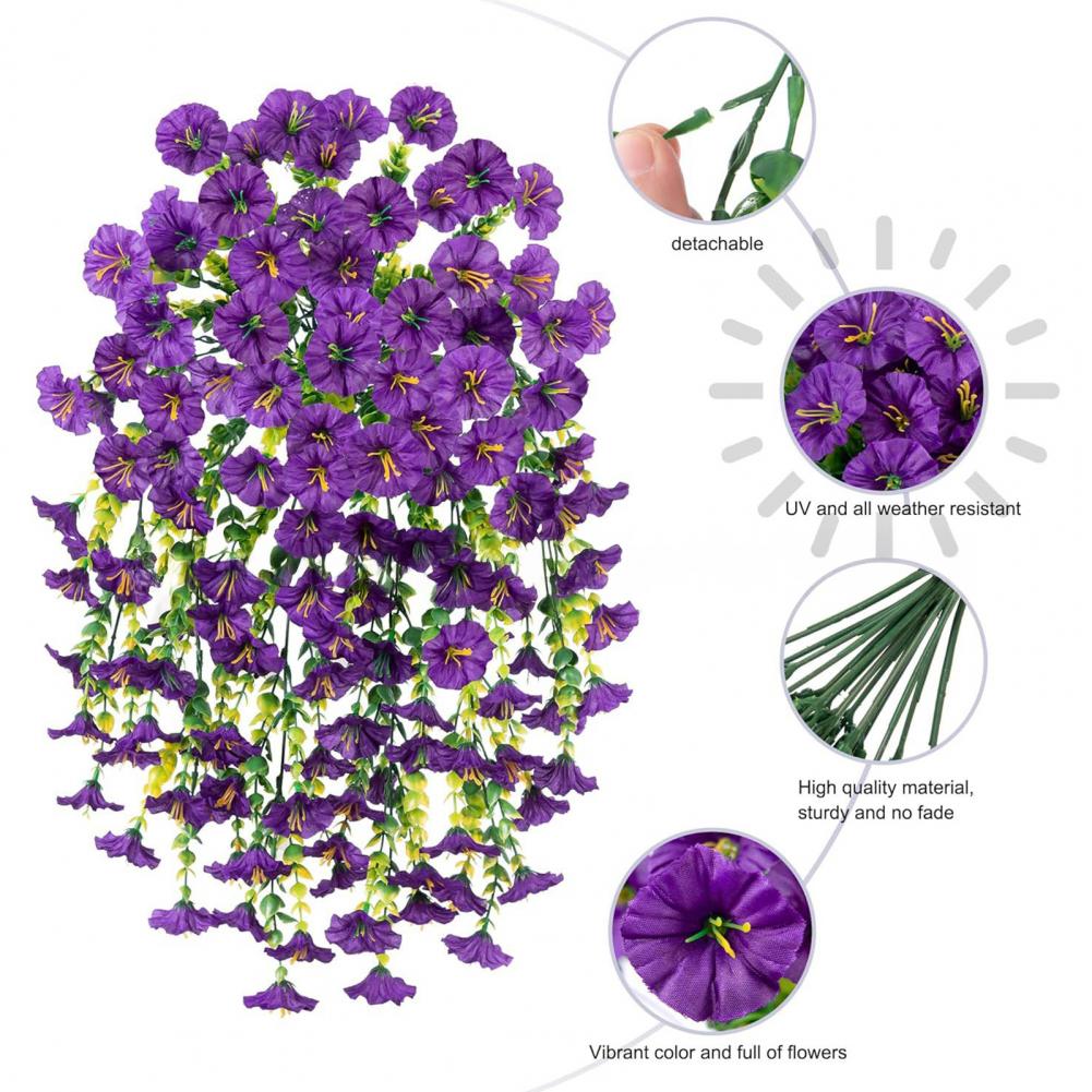 Realistic Hanging Plant Decor Outdoor Artificial Floral Arrangements Uv Resistant Artificial Hanging for Outdoor for Patio