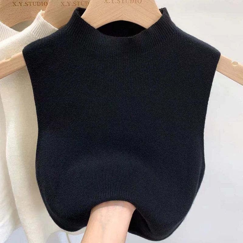 Round Neck Tank Top Knit Crop Tops Women Summer Camis Solid Color Camisole Fashion Tube Female Sleeveless Cropped Y2K Girl Clothes