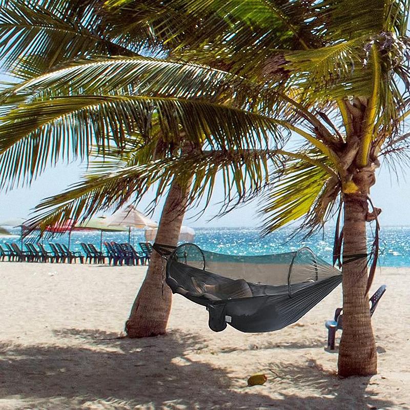 2-In-1 Camping Hammock with Mosquito Net Automatic All Season Suitable Portable Outdoor Hanging Bed for Camping Travel