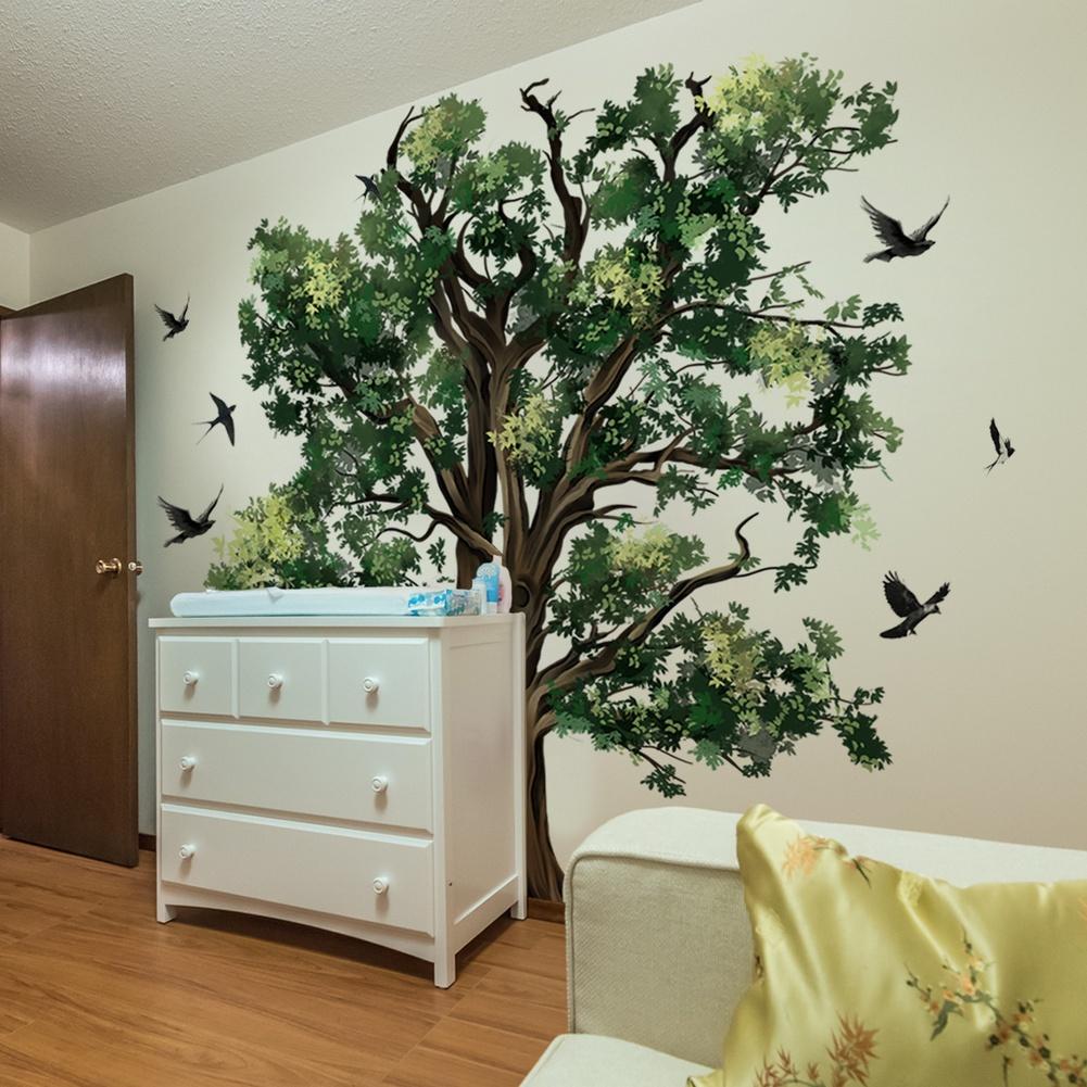 Realistic Tree Decal Bird Wall Decal Repositionable