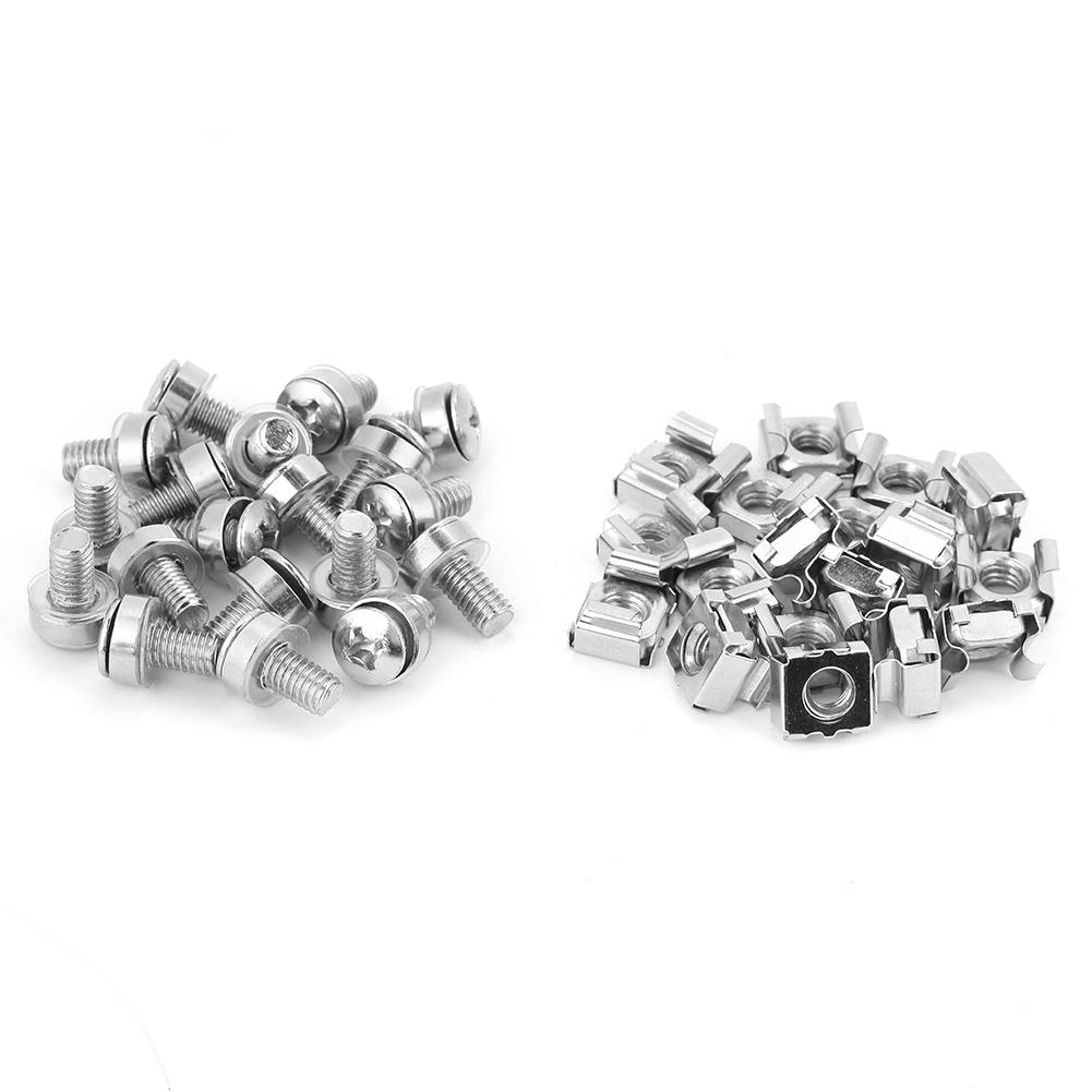 20pcs Set Network Cabinet Rack Screws & Cage Nuts Assortment Kit (M6*16)